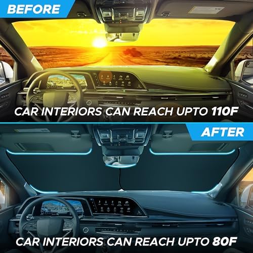 Autovir 2 Piece Car Windshield Sun Shade Foldable | Durable Polyester - Image 6