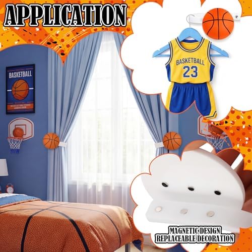 Briwooody 2 Pcs Basketballs Curtain Tiebacks Acrylic Curtain Holdbacks - Image 3