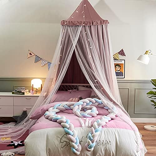 VETHIN Bed Canopy Double Layer Princess Round Dome Dreamy Mosquito Net Bedding - Image 2