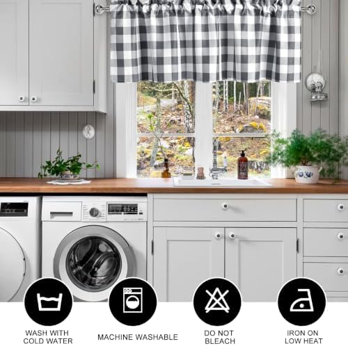 Hiasan Plaid Curtains Valances, 52W x 18L, 1 Panel - Image 6
