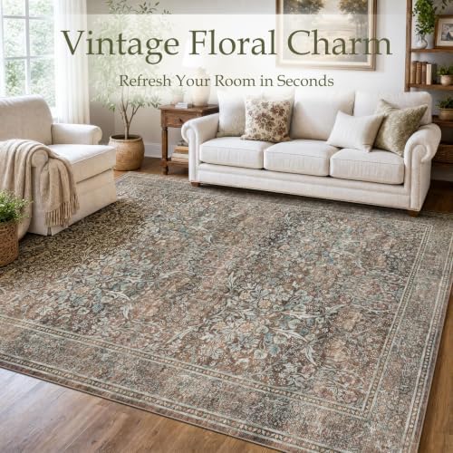JOLLYVOGUE 9x12 Area Rugs for Living Room, Vintage Washable Rug - Image 2