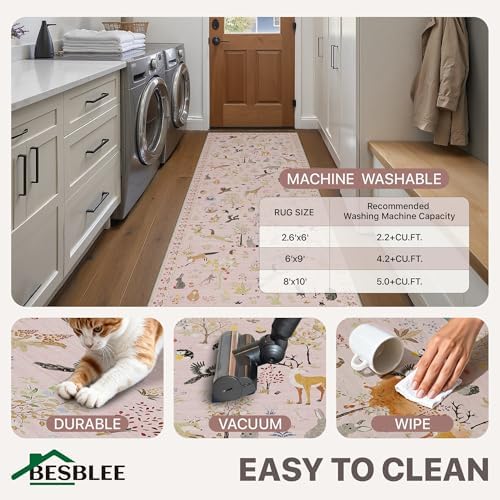BESBLEE 3X5 Area Rug for Bedroom, Washable Animal Non Slip - Image 5