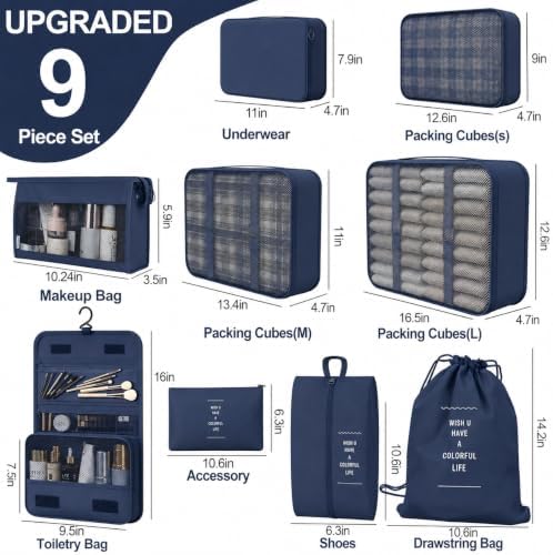 8/9 Set Packing Cubes for Travel, Suitcase Organizer Bags for Luggage - Image 2