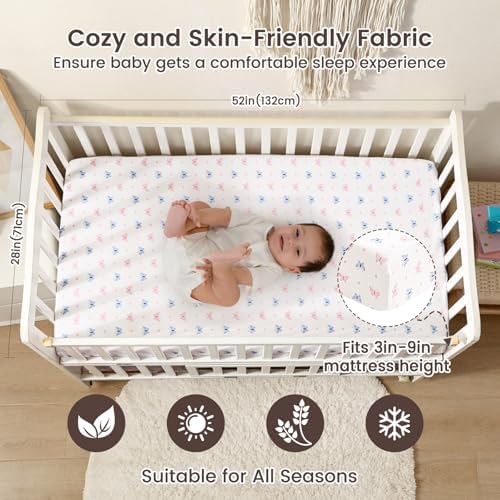 david's kids 3 Pack Fitted Crib Sheets, Ultra Soft Breathable Comfortable Baby - Image 3