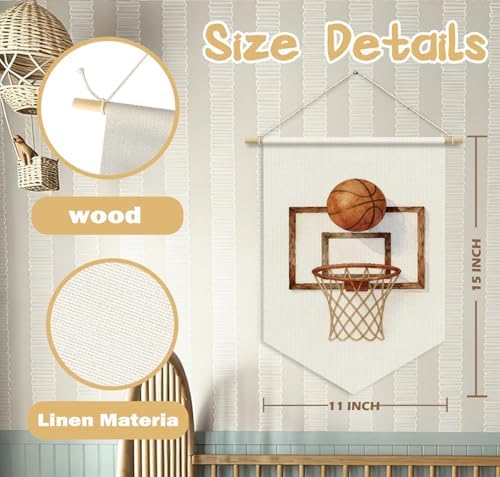 Basketball Room Decor for Boys, Retro Basketball Hoop Wall Banner Flag - Image 7