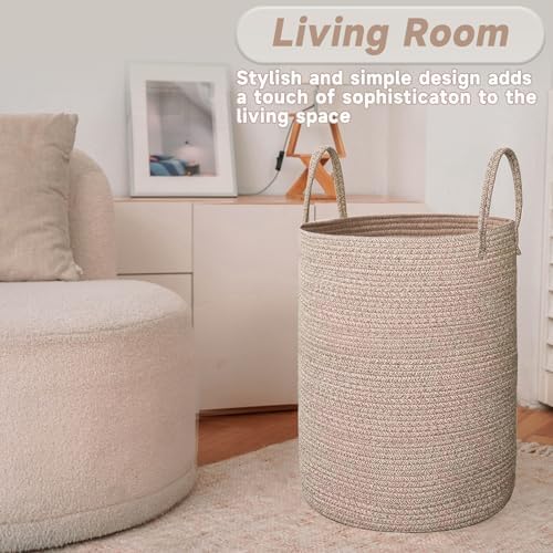 JMvicyroam 100L Cotton Rope Laundry Basket Hamper - Image 3