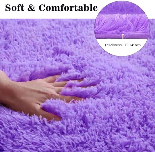 Purple Bathroom Rugs Sets 3Piece Bath Mat Solid Bath Rug Floor Mats Washable - Image 3