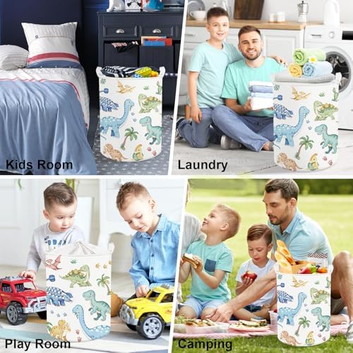 Clastyle Boho Dinosaur Laundry Basket Palm Tree Kids Clothes Book Storage - Image 7