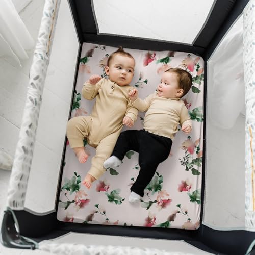 Pack n Play Sheets, BROLEX 2 Pack Mini Crib Sheets, Stretchy Portable Fitted - Image 3