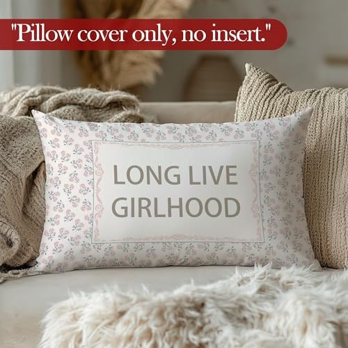 Long Live Girlhood Throw Pillow Cover 12x20 Inches, Baby Girl Nursery Decor - Image 4