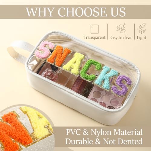 Kacctyen Snacks Bag for Travel Snacks Pouch Clear Beach Makeup Bag Cosmetic - Image 3