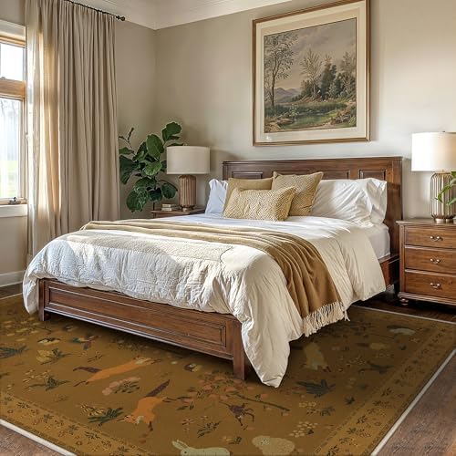 BESBLEE 5X7 Area Rug for Bedroom, Washable Animal Non Slip - Image 3