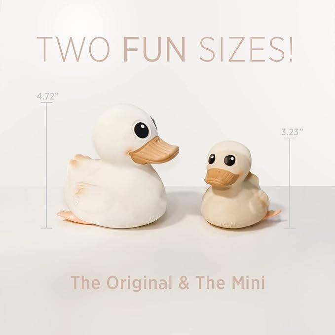 HEVEA Kawan Mini Rubber Duck - 100% Natural Rubber Baby Bath Toy - Eco Friendly, Perfect for Playing, Teething, and Bathing - Mold Free Bath Toys - Choco Latte