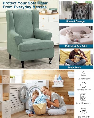 CRFATOP Wingback Chair Covers Wing Armchair Slipcovers - Image 6