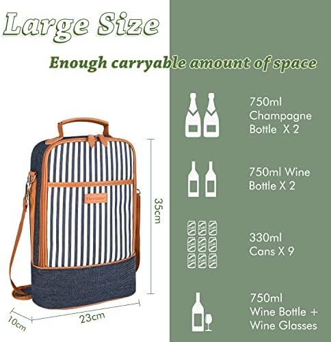 Tirrinia 2 Bottle Wine Cooler Bag Tote - Image 4
