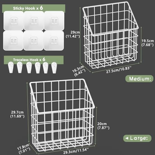 Greentainer 2 Pack Bath Toy Storage Organizer, Large Rustproof Metal Wire Basket - Image 2