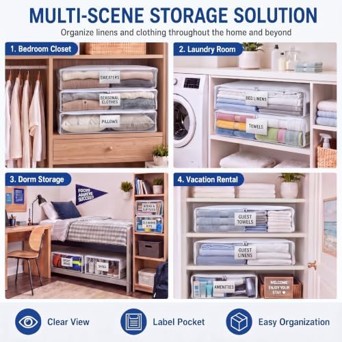 Kenning 20 Pcs Clear Zippered Storage Bags - Image 5