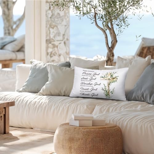 Eucalyptus Cross Christian 12x20 Pillow Cover, Bible Verse Home Decor, Bible - Image 7