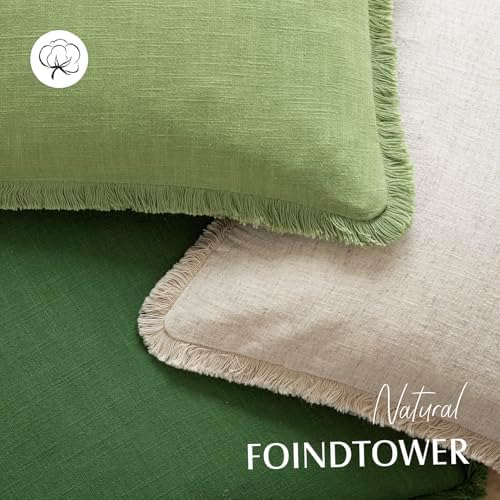 Foindtower Decorative Linen Fringe Throw Pillow Covers Cozy Boho Farmhouse - Image 4