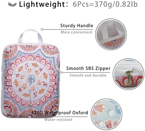 6 Pcs Compression Packing Cubes, Packing Cubes - Image 6