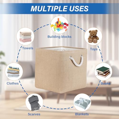Temary Storage Baskets for Shelves 13 Inch Baskets for Gifts Empty, 4 Pack - Image 2