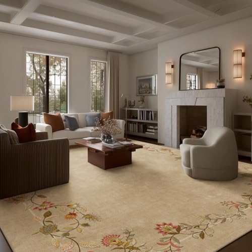10x12 Area Rugs for Living Room: Washable Bedroom Rug Low Pile Soft Carpet - Image 2