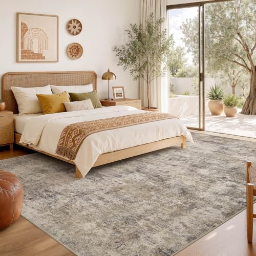 Nakagishi Boho 7x9 Area Rug Living Room Rugs Machine Washable Brown Grey - Image 6