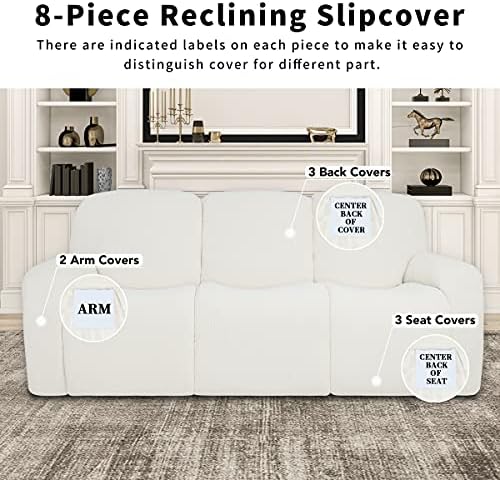 Easy-Going 100% Dual Waterproof Recliner Sofa Cover, 8-Pieces Stretch Relining - Image 4