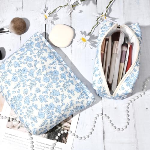 SOIDRAM 2 Pcs Makeup Bag Large Cosmetic Bag Toiletry Bag Makeup Pouch Travel - Image 3