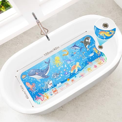 SHUCHING Baby Bath Mat for Tub Non Slip-40x16 Inch - Image 2