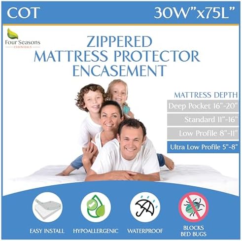Cot Size Waterproof Mattress Protector by FourSeasonsEssentials