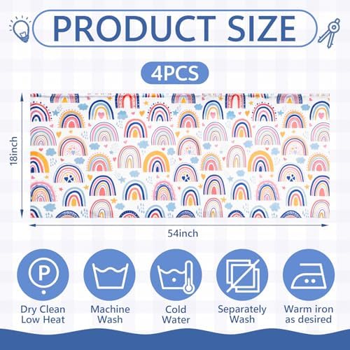 Mindsoft 4 Pcs Rainbow Boho Valances Curtains 54"x18" Rod Pocket Classroom - Image 3