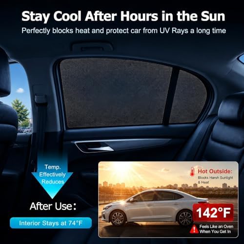 DMJN Car Window Shades for Baby, 100% UV & Sun Block Car Side Windows Covers - Image 6