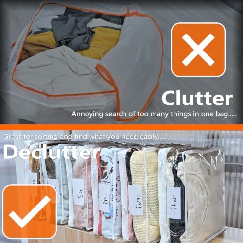 6 Pack Clear Clothes Storage Bags - Image 6