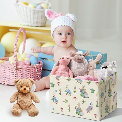 Rabbit Foldable Handle Storage Basket, Waterproof Organizer - Image 4