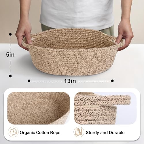 MEGASKET Brown Variegated Small Woven Basket, 13” x 9” x 5” Baskets - Image 2