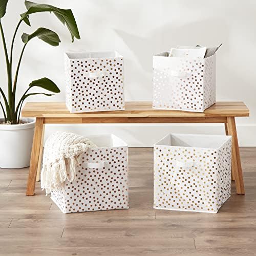 DII Woven Polyester Storage Bin, Polka Dot, Large Set of 2 - Image 6
