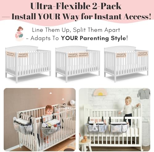 2-Pack Diaper Caddy Organizer for Crib - Image 4