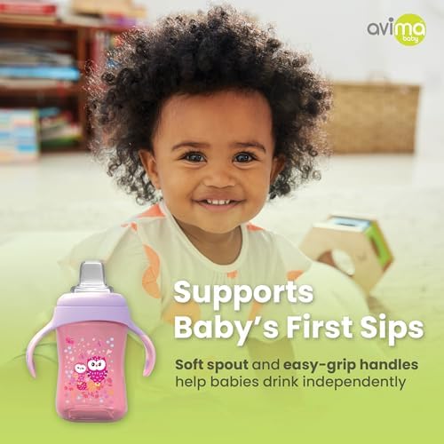 Avima 10 oz Trainer Sippy Cup w Handles & Soft Silicone Spout - Image 4