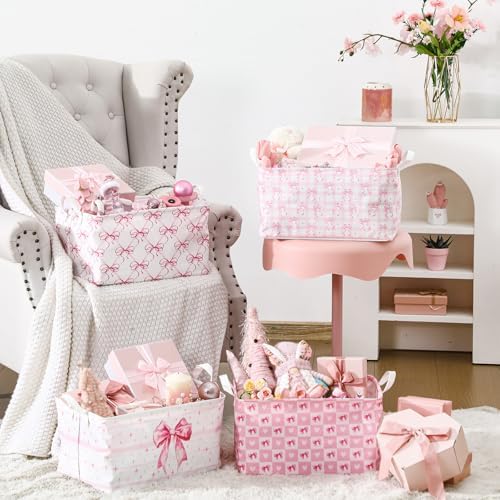 4pcs Christmas Storage Basket Fabric Laundry Baskets - Image 5