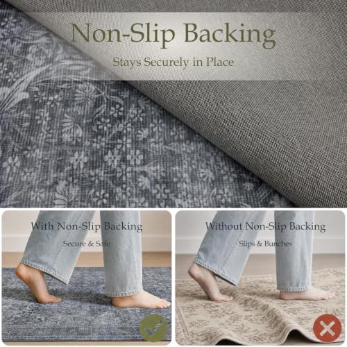 JOLLYVOGUE 8x10 Area Rugs for Living Room, Vintage Washable Rug - Image 4