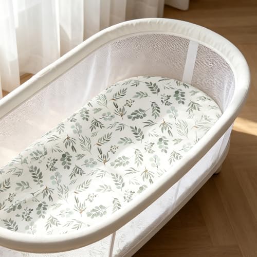 Organic Baby Bassinet Sheets Soft 2 Pack 33”x17” Fitted Mattress Pad Cover - Image 3