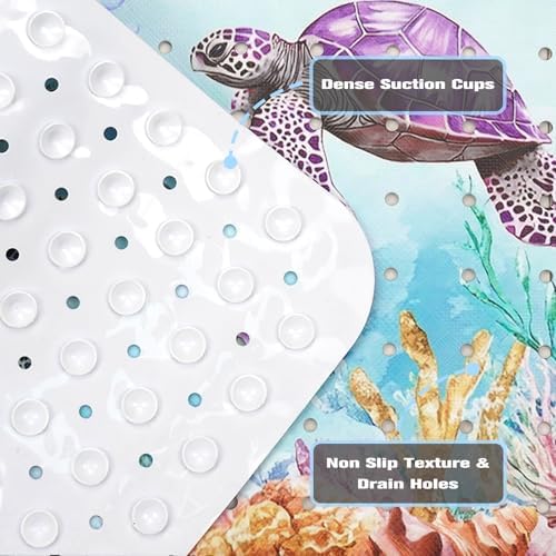 Ocean Animals Bathtub Mat Non Slip, Sea Turtle Baby Bath Mat - Image 4