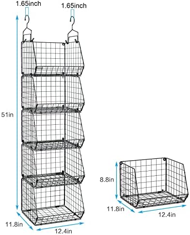 X-cosrack 5 Tier Closet Hanging Organizer, Clothes Hanging Shelves - Image 3