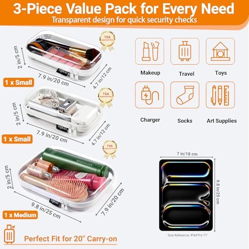 YQBRAO Clear Hard Shell Organizer Cases, Diaper Bag Organizer Pouches - Image 4