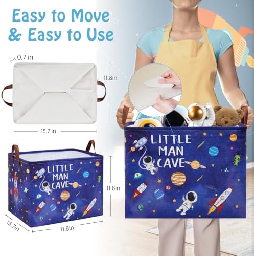 Astronaut Nursery Basket Laundry Hamper, Space Storage Basket - Image 3