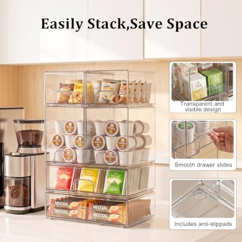 Clear Stackable Storage Drawers: Acrylic Organizer Bins 6 Pack - Image 4