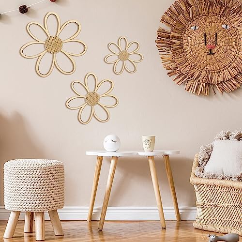 Thyle 6 Pcs Daisy Wall Decor Wooden Flower - Image 3