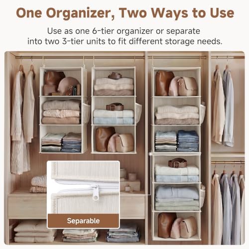 StorageWorks Hanging Closet Organizer, 6-Shelf - Image 4