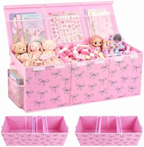 Toy Box with Adjustable Divider Large Toy Chest Storage by UnicornCastle